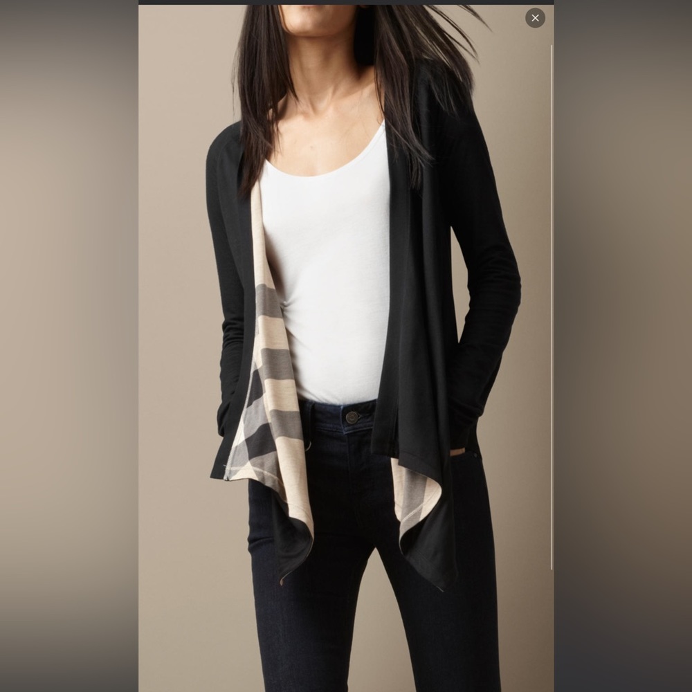 Burberry reversible cardigan sold out in stores.